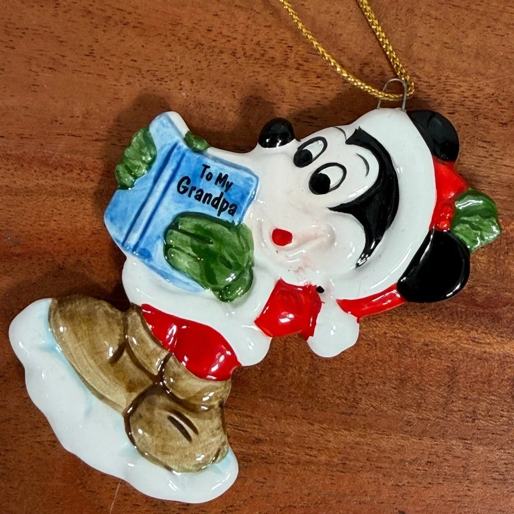 Disney Mickey‎ Mouse To My Grandpa Christmas Ornament Ceramic Gift
